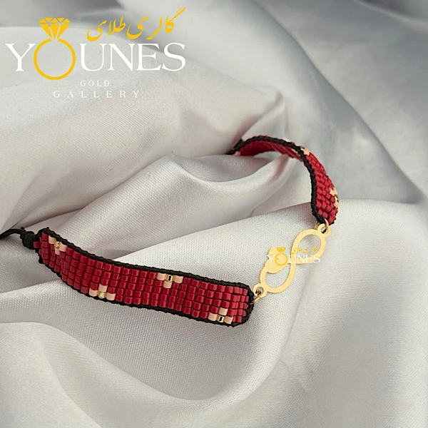 دستبند میوکی بینهایت قلبی لیزری طلا